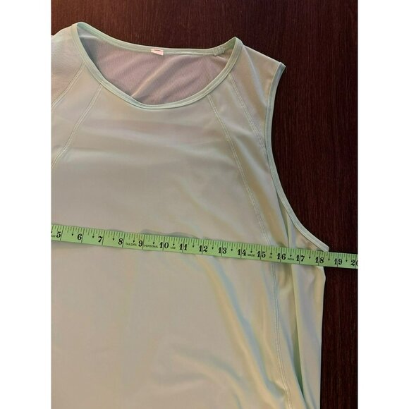 Lululemon Mint Green Mesh Back Vent Tank Top - High-Low Hem Size 10 - Picture 4 of 5